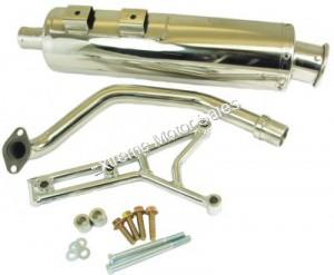 Retro Style Stainless Steel Performance Exhaust for 125cc 150cc Scooters
