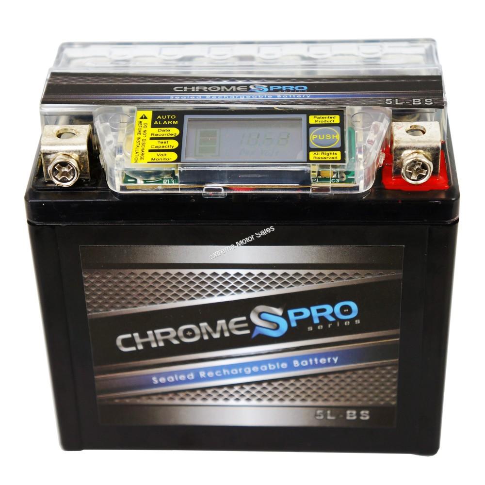 Extreme Motor Sales > Batteries > Chrome Pro Series iGel Battery 12V 5ah Small ATV Scooter YTX5LBS