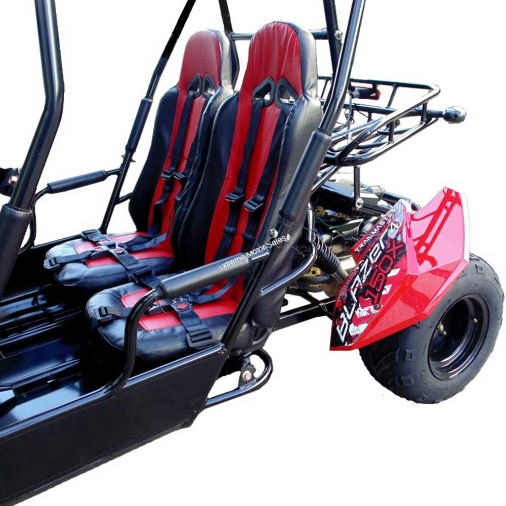 extreme motor sales gt 4 seater go kart gt trailmaster go kart seat size chart