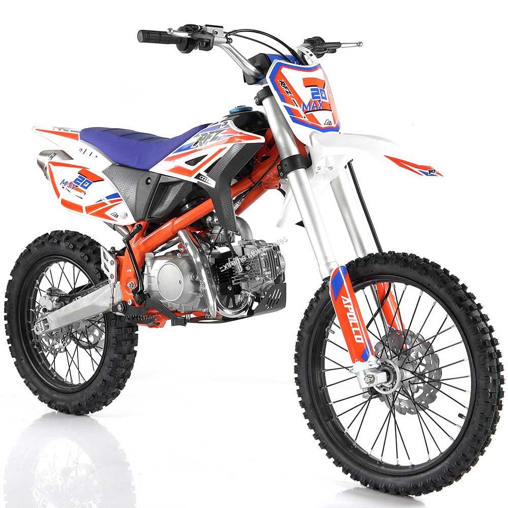 Apollo DB Z20 Max 125cc Dirt Bike 4 Speed Manual 19 17 Wheels Kids Extreme Motor Sales Inc
