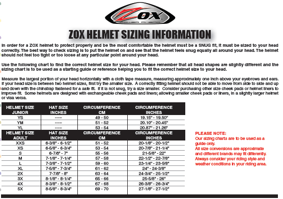 Extreme Motor Sales &gt; Sizing Chart