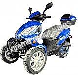 DF50TKA 50cc Reverse Trike Scooter 3 Wheel Moped |12" Wheels