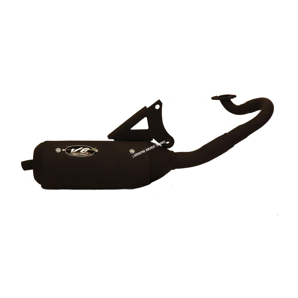 YMS V8 performance exhaust for Yamaha BWS 100 in flat black finish ...