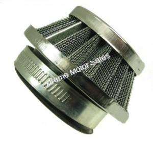 Chrome, UFO style air filter. Fits 22-49cc 2-stroke engines