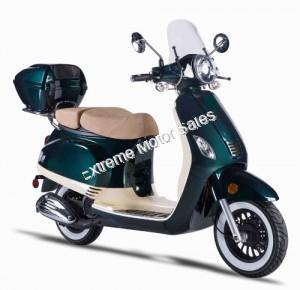 Amigo Avenza 50cc Scooter with USB, Windshield, Trunk, White wall