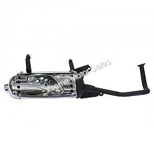 Wolf R3 Black Muffler for QMB139 4 Stroke 50cc Scooter