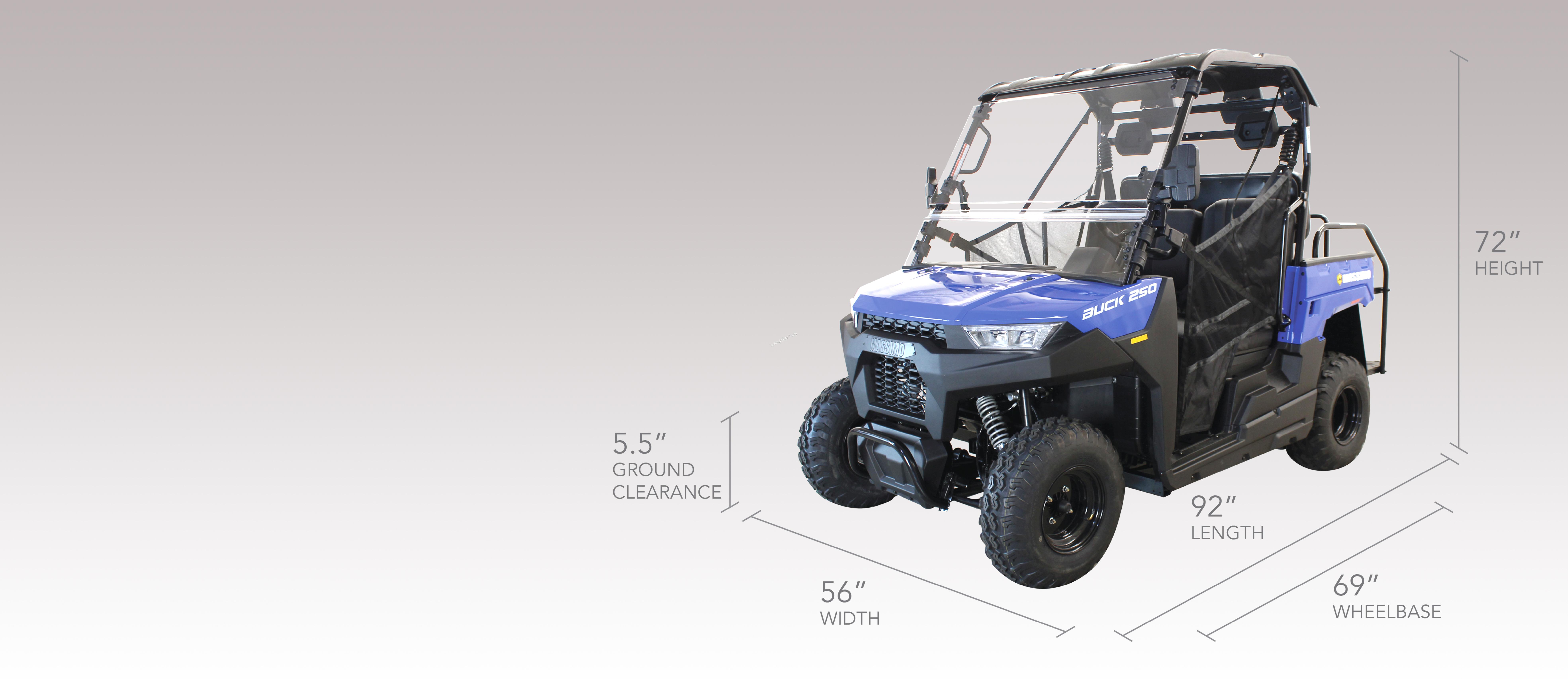 Massimo Buck 250 Utility Vehicle SXS UTV Gas Golf Cart 250cc > UTVSXS