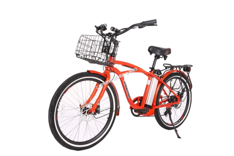 Newport Elite Electric Beach Cruiser Bicycle Lithium Powered Bike