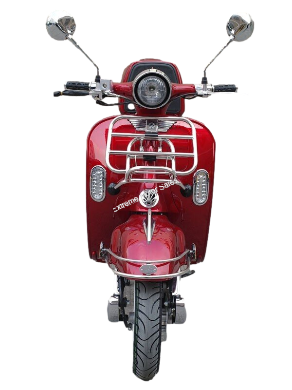 50cc Gas Scooter Romeo 50 Red Retro Style Body, Slick Design, Fully  Automatic